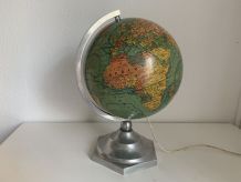 Globe terrestre J.Forest verre vintage 1950 mappemonde - 37 