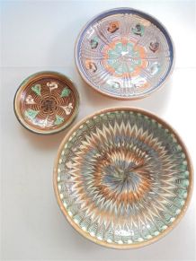  Set de 3 coupelles en terre cuite 