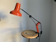 Lampe vintage 1970 bureau architecte RDA (DDR - GDR) rouge -