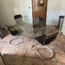 Table Boris Tabacoff pour CHRISTOFLE. 1970. Space age.