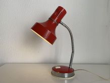 Lampe vintage 1960 bureau Veneta Lumi Italie rouge - 35 cm