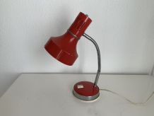 Lampe vintage 1960 bureau Veneta Lumi Italie rouge - 35 cm