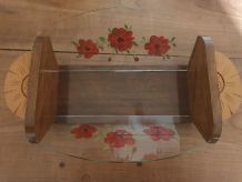 Corbeille vintage bois/verre peint