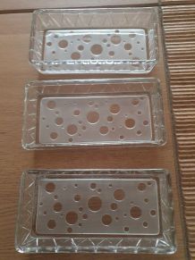 Plateau métal avec 3 raviers en verre