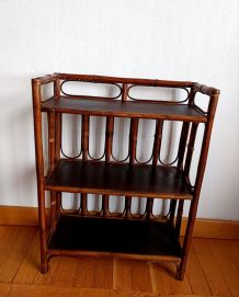 Etagère en rotin vintage 1960 