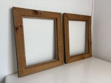 Paire de cadres bois dorés anciens pour tableau ou estampe -