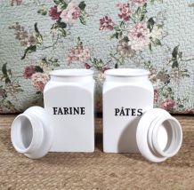 Lot de 6 pots de conservation alimentaire en faïence 