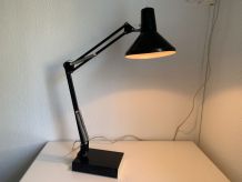 Lampe vintage 1970 d'architecte Twist noire bureau - 70 cm
