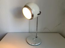 Grande lampe vintage 1960 eyeball blanche mid-century bureau