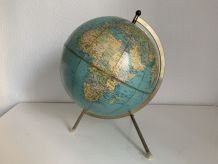 Globe  vintage 1976 terrestre tripode Taride philips challen