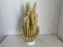 Lampe vintage 1970 Georgia Jacob modèle Corolle jaune flave 