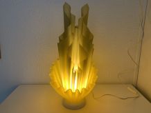 Lampe vintage 1970 Georgia Jacob modèle Corolle jaune flave 