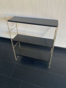 Etagère vintage 1960 String murale noir doré - 60 x 48 cm