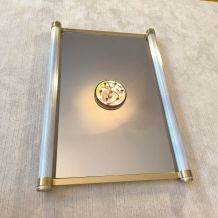 Très beau et rare grand miroir design 1970’s signé 
