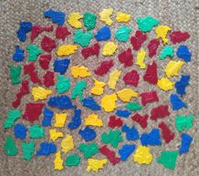 Rare ! 83 pièces de puzzle carte de France (années 50/60)