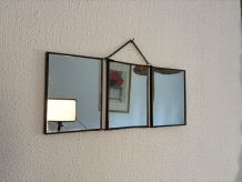 Miroir vintage 1930 triptyque barbier coiffeur danseuse jeun