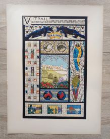 Illustration art nouveau Vitrail par René Binet 1902