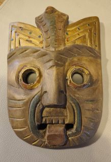 Masque tribal art africain bois sculpté