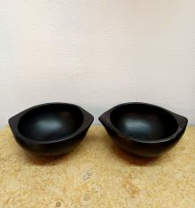 Paire de bols en poterie La Chamba, Colombie 