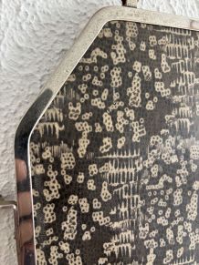 Miroir vintage 1920 triptyque barbier Art Déco cristal hexag