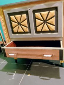 meuble bois relooké style vintage