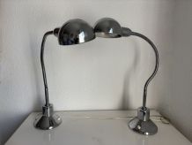 Paire lampes vintage 1940 de bureau jumo 210 chromée design 