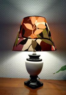 Lampe céramique vintage et abat-jour aux fruits 