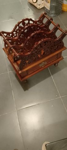 ancien porte revues vintage en bois