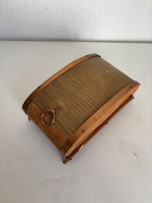 Distributeur cigarettes vintage 1960 boîte rideau bois cuivr