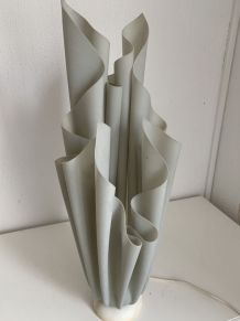 Lampe vintage 1970 Athéna Georgia Jacob drapée gris souris -