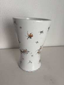 Vase vintage 1970 en faïence de Moustiers céramique - 26 cm