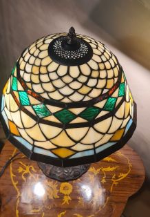 lampe 1970 a 80 sous license original tifany  eskriss verre 