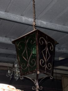 Lampadaire en verre de couleur