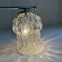 ANCIENNE APPLIQUE METAL ET VERRE VINTAGE