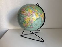 Globe vintage 1960 terrestre mappemonde Girard Barrère  - 33