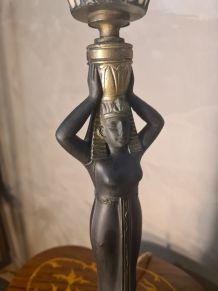 lampe  ceramique 51x14  abat jour verre vitrail tiﬀany 