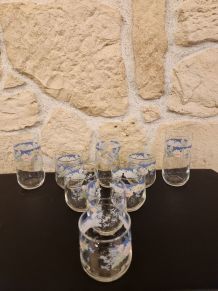 Lot de 9 verres Arcopal Florine – fleuris et rétro