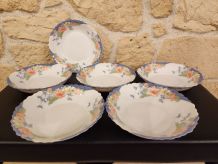 Lot 6 assiettes creuses Arcopal fleuries – Vintage 70/80
