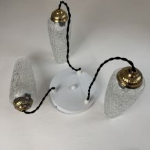 ANCIEN LUSTRE CASCADE 3 FEUX VINTAGE