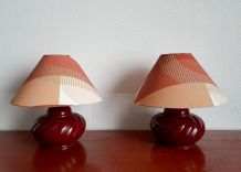 Paire lampes de chevet céramique vintage 