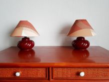 Paire lampes de chevet céramique vintage 