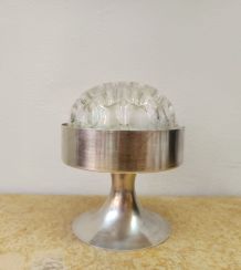 Pique fleurs space age métal argenté 1970 