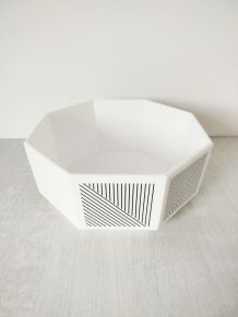 Saladier blanc  octogonal  céramique Octime Arcopal retro