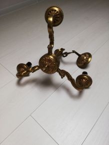 Lustre ancien 3 branches en bronze - 