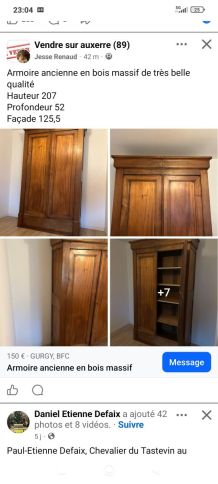 Armoire bois massif