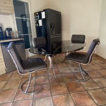 Table Boris Tabacoff pour CHRISTOFLE. 1970. Space age.