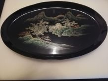 Ensemble décoratif chinois  laqué noir 5 pièces