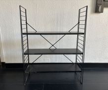 Etagère vintage 1950 tomado sur pieds design A.Dekker noire 