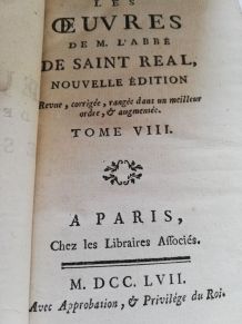 Livres "8 Volumes Des Oeuvres De L'abbé De Saint Réal" (Anné