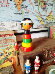 Figurine Indienne Jeu Bois | Educalux 1980  | jouet éducatif
